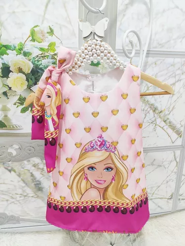 Vestido Barbie trapézio infantil em 2023