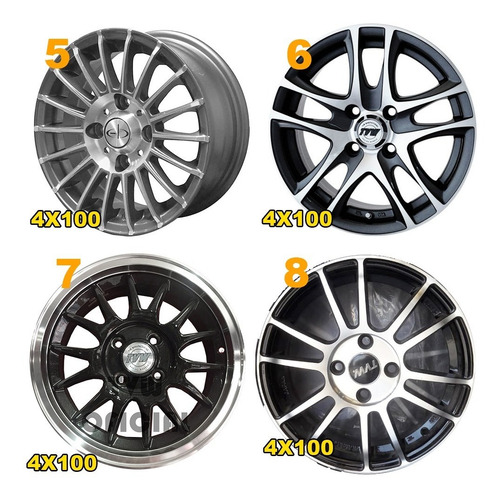 Llantas Tvw Deportivas R14 4x100 4x108 + Envio + Promo!