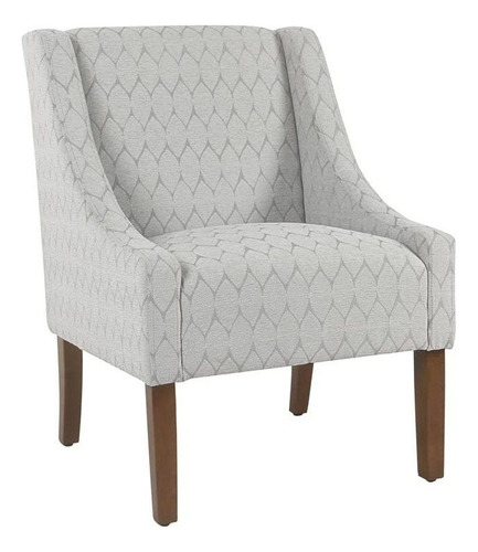 Homepop Modern Swoop Arm Accent Chair, Gray