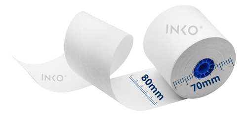 20 Rollos Papel Térmico 80x70 Impresora 80mm Negro Con Iva Color Blanco
