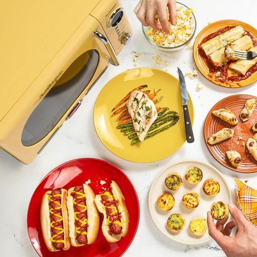 Horno Microondas Compacto Retro 0.7 Pies 700w Amarillo