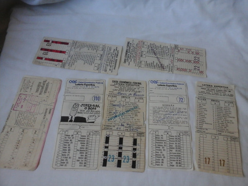 Lote 7 Volantes De Loteria Esportiva Anos 70  