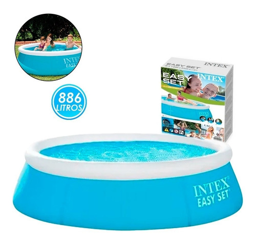 Piscina Inflável redonda Intex Easy Set 28101 de 183cm x 51cm 886L azul