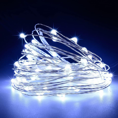 Alambre Led Con Usb Y Control Remoto 10 Metros Color Frio