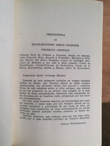 Historia Del Arte En La Antiguedad Winckelmann 1967