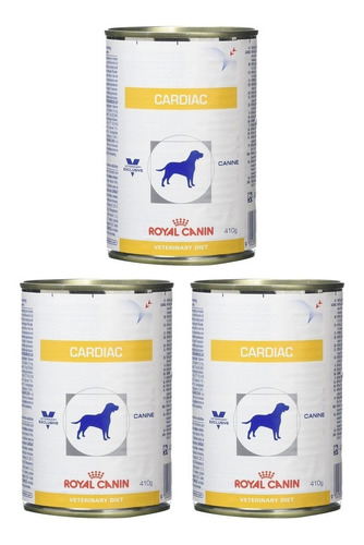 Kit 3 Unidades Ração Úmida Canine Cardiac 410g Royal Canin