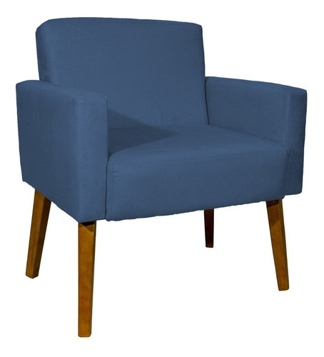 Cadeira Poltrona Sala Consultório Recepção Hope Suede Cores Cor Azul-marinho Desenho do tecido SUEDE LISO