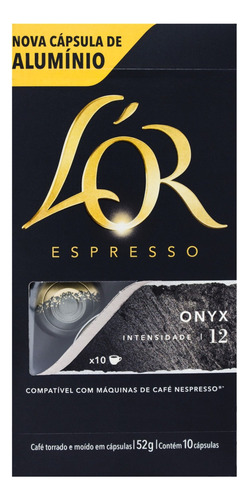 Cápsulas de café Onyx intensidade 12 com 10 unidades L'or