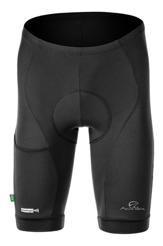 Bermuda Ciclismo Mauro Ribeiro Bike Masculina Pocket Preto