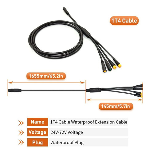 Julet 1t4 1t5 Controlador Cable Impermeable Luz Freno