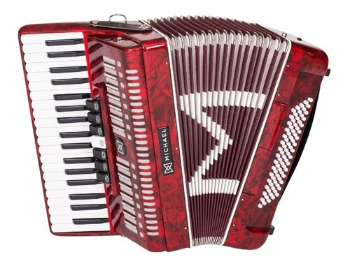 Acordeon Michael Acm8007n 80 Baixos Rd - Vermelho