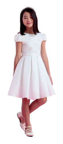 Vestido De Festa Infantil Petit Cherie Off White 22248 Br.