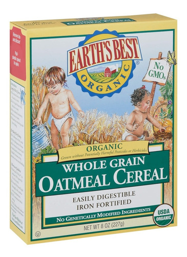 Earths Best Cereal Integral De Avena Orgánico Bebés 227g