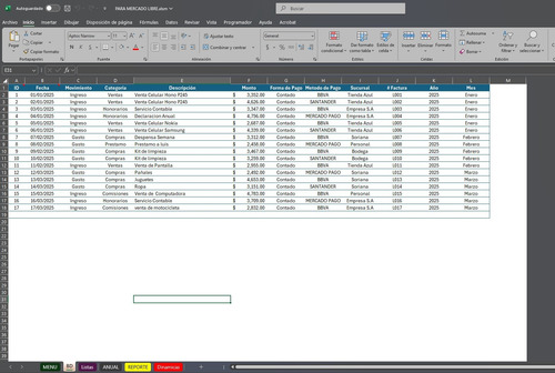 Control De Ingresos Y Egresos En Excel 2025 Version Estandar
