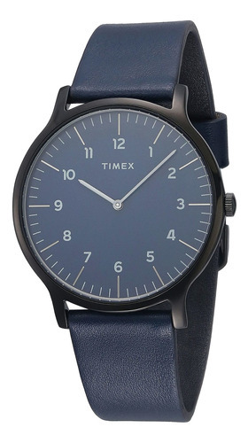 Reloj Timex Norway Para Hombre  Esfera Azul Y Caja Negra
