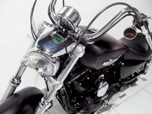 Imagem 10 de 10 de Harley Davidson Xl 1200 Custom Cb 2015 Preta Fosca