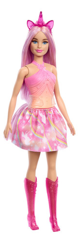 Barbie Fantasía Muñeca Unicornio Falda De Ensueño Rosa