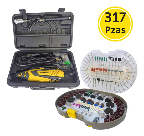 Kit Mini Taladro Rectificadora Multipropósito 317 Piezas