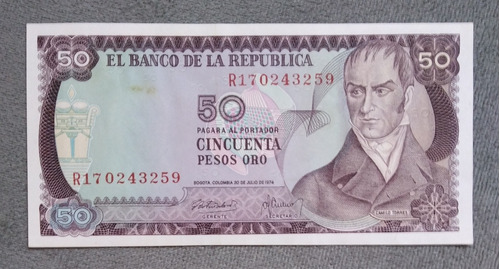 Billete De 50 Pesos Reposición Año 1974, Estado 9