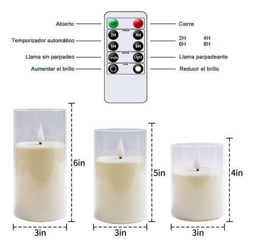 Recargable Velas Led Sin Llama, Plastico Realista Velas De