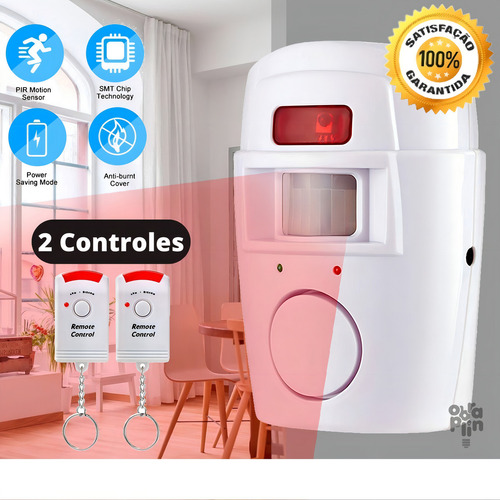 Kit Alarme Residencial Sensor De Presença S/ Fio Sirene