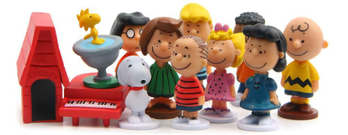Set 12 Figuritas Snoopy Y Amigos / Figuras De Accion / X12