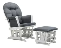 Comprar Silla Mecedora Y Banco Maternidad Lactancia Bebe Blanca Gris