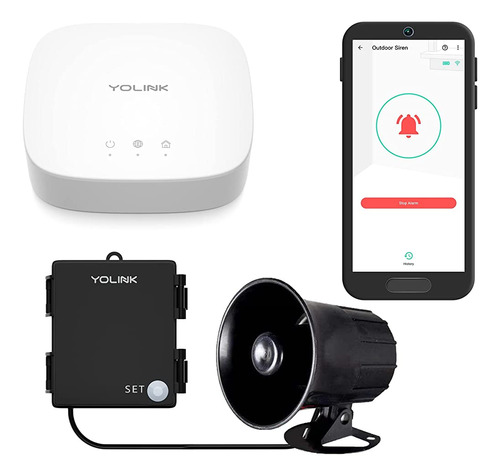 Yolink Hub Y Sirena De Seguridad Al Aire Libre Y Kit De Cont