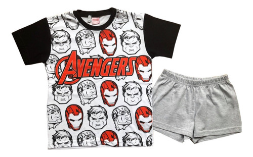 Conjunto Pijama Avengers Marvel Original Manga Corta