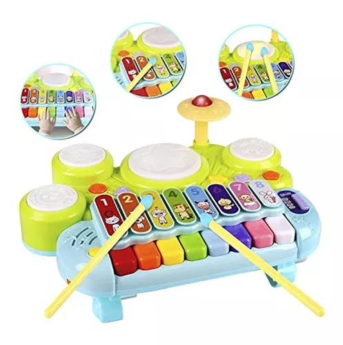 Juguetes para niñas de 1 año, piano para bebé, juego de batería para niños  pequeños de 1 a 3 años, xilófono, juguetes musicales, Whack-A-Mole