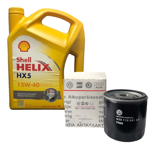 Kit Filtro Aceite Original Vw Cross Fox + Aceite 15w40 Shell