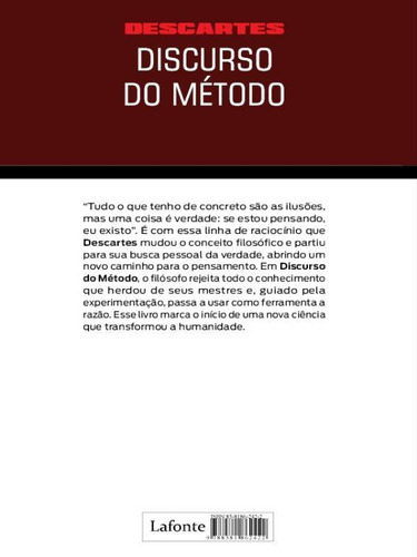 Discurso Do Método, De Descartes, René. Editora Lafonte, Capa Mole, Edição 1ª Edição - 2017 Em Português
