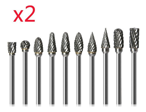 20pcs Rebarbas Giratorias Carboneto De Tungstênio Aço 6mm Yg