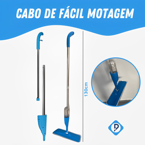 Mop Spray Giratório Com Reservatório E Refil De Microfibra
