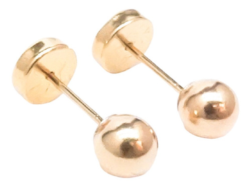 Imagen 2 de 10 de Par Aros Abridores Oro 18k Bolita Nº4 (4mm.) El Trust Joyero