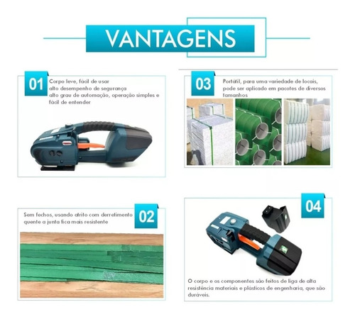 Máquina Para Arquear Fita Automática Portátil 2 Baterias