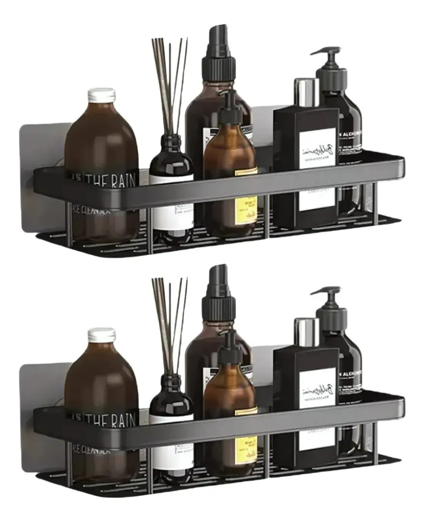 Kit 2 Suporte Porta Shampoo Duplo Sabonete Banheiro Prateleira Parede Box