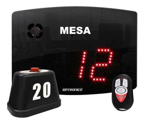 Kit Agilize Painel Chama Garçom Para 10 Mesas Cor Led Vermelho