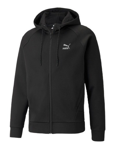 Chaqueta Puma Classics Tech Hombre Negro Talla M Full Zip Con Gorro