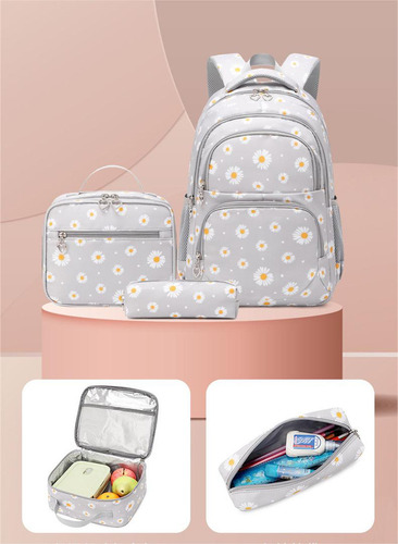Bonito Kit De Mochila Para Computadora Femenina Con Flores T