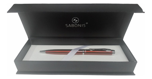 Bolígrafo Sabonis Urban Oficce Trazo Medio Con Estuche Tinta Negro Exterior Rojo