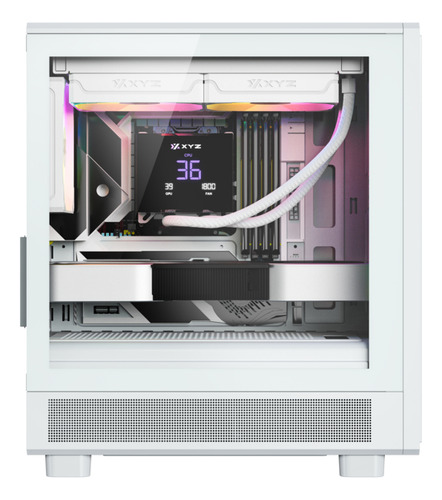 Gabinete Xyz Atom White 3 Argb Fans Controller Mesh Usb C