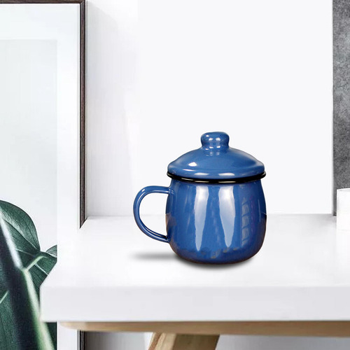 Taza De Esmalte De 380 Ml Con Asa, Taza De Té Para
