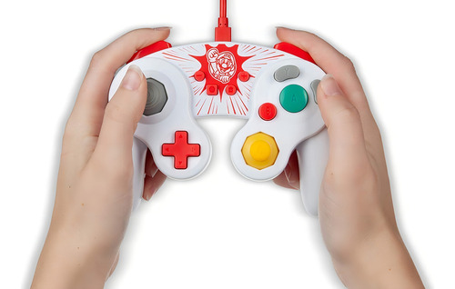 Control Para Switch Powera Cube Mario Blanco Alámbrico