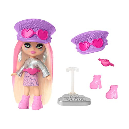 Muñeca De Viaje Barbie Extra Mini Minis Con Diseño Metálico