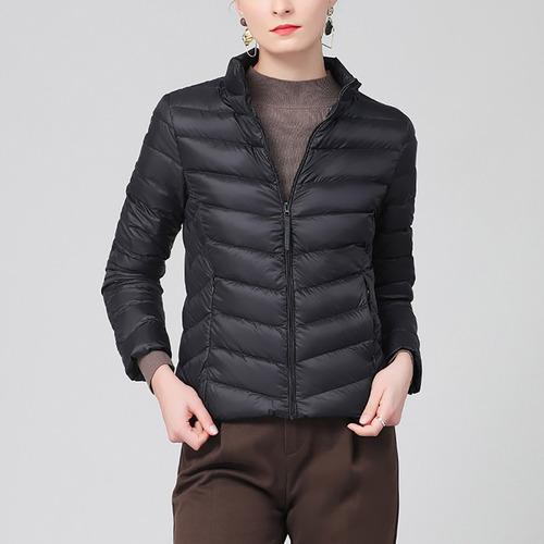 Chaqueta Moderna Para Mujer Con Cuello Alto Y Cremallera Par