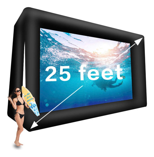 Fitnessandfun Pantalla De Cine Inflable De 25 Pies Para Ext.