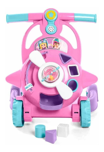 Andador Infantil Bebe Aviador Didatico Educativo Rosa