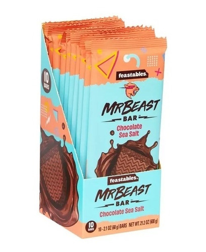 Feastables Mrbeast Chocolate Sea Salt (60g) 10 Pack