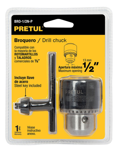 Broquero 1/2 Con Llave Cuerpo Para Taladro Y Rotormatillo